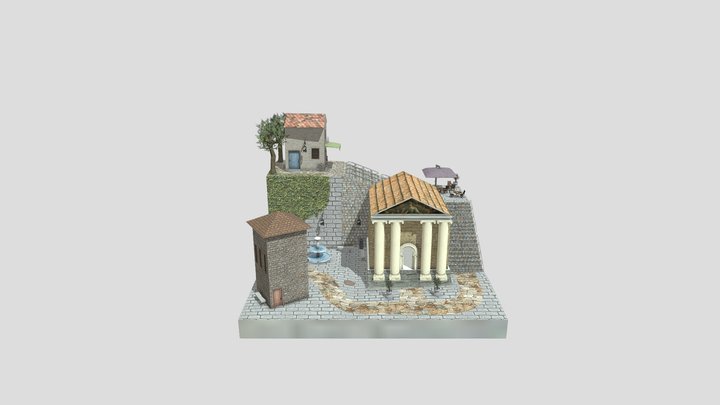 Cityscene Assisi 3D Model