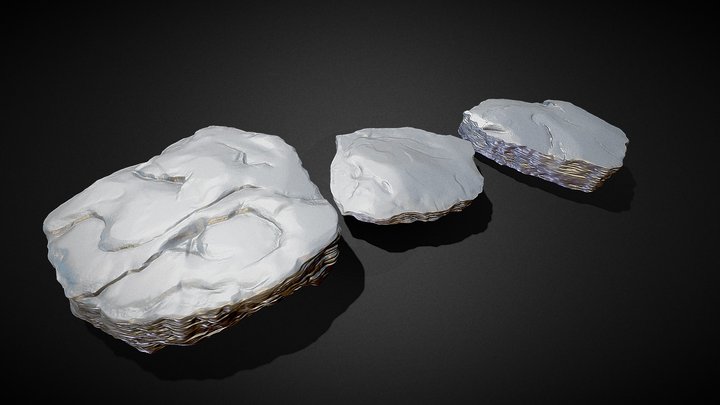 3D Rock Plates - High Poly 3D Model