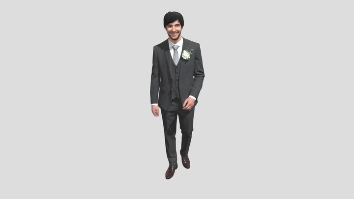 Groom in a gray three-piece suit – Modelo 3D gratuito STL