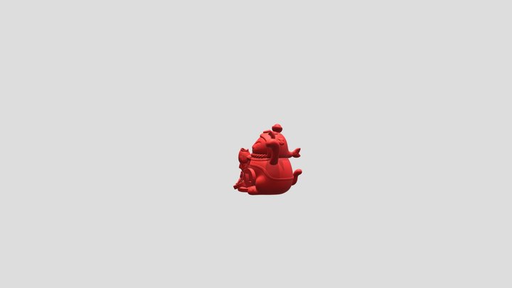 招财猫鲤鱼款low 3D Model
