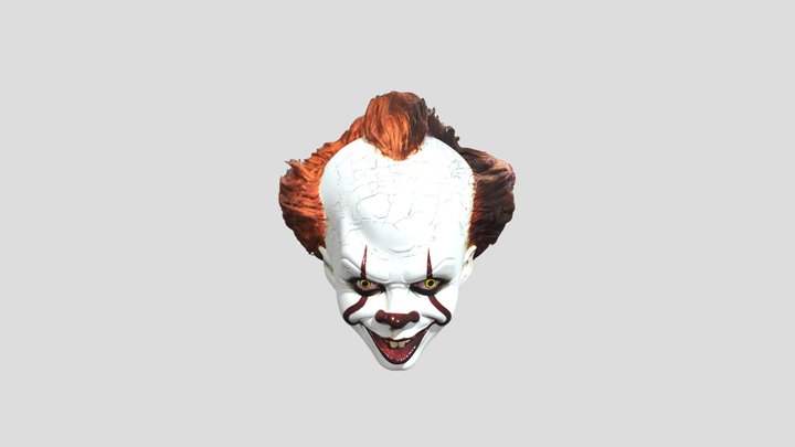pennywise head (Chapter 1-2 w glowing eyes) – Modello 3D gratuito STL