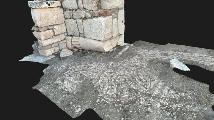 Hacimusalar Mound (Choma) Mosaic And Column 3D Model