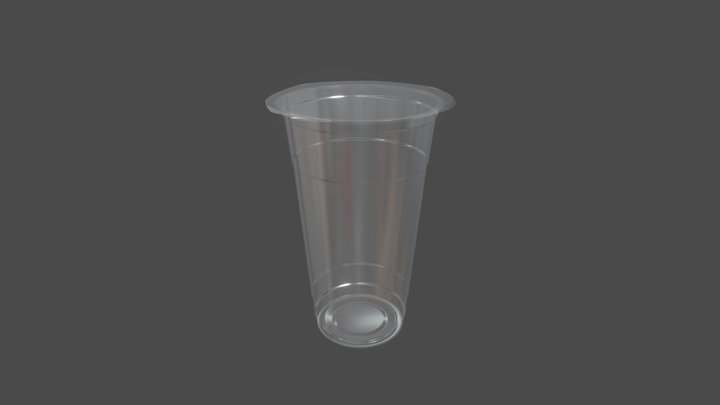 Transparent clear plastic cup 22 oz 3D Model