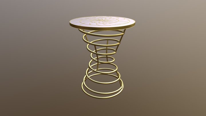 Spiral Table with 2 pillars 3D Model