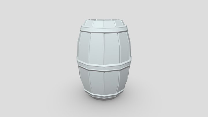 Simple (Low-Poly) Wooden Barrel 3D Model