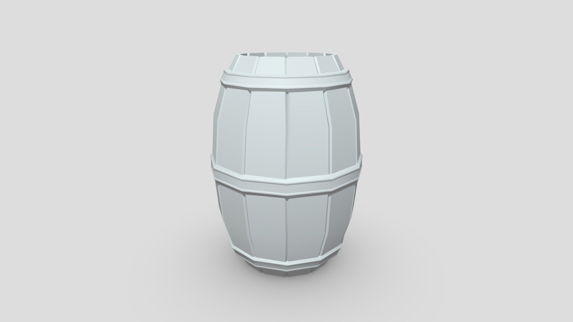 Simple (Low-Poly) Wooden Barrel