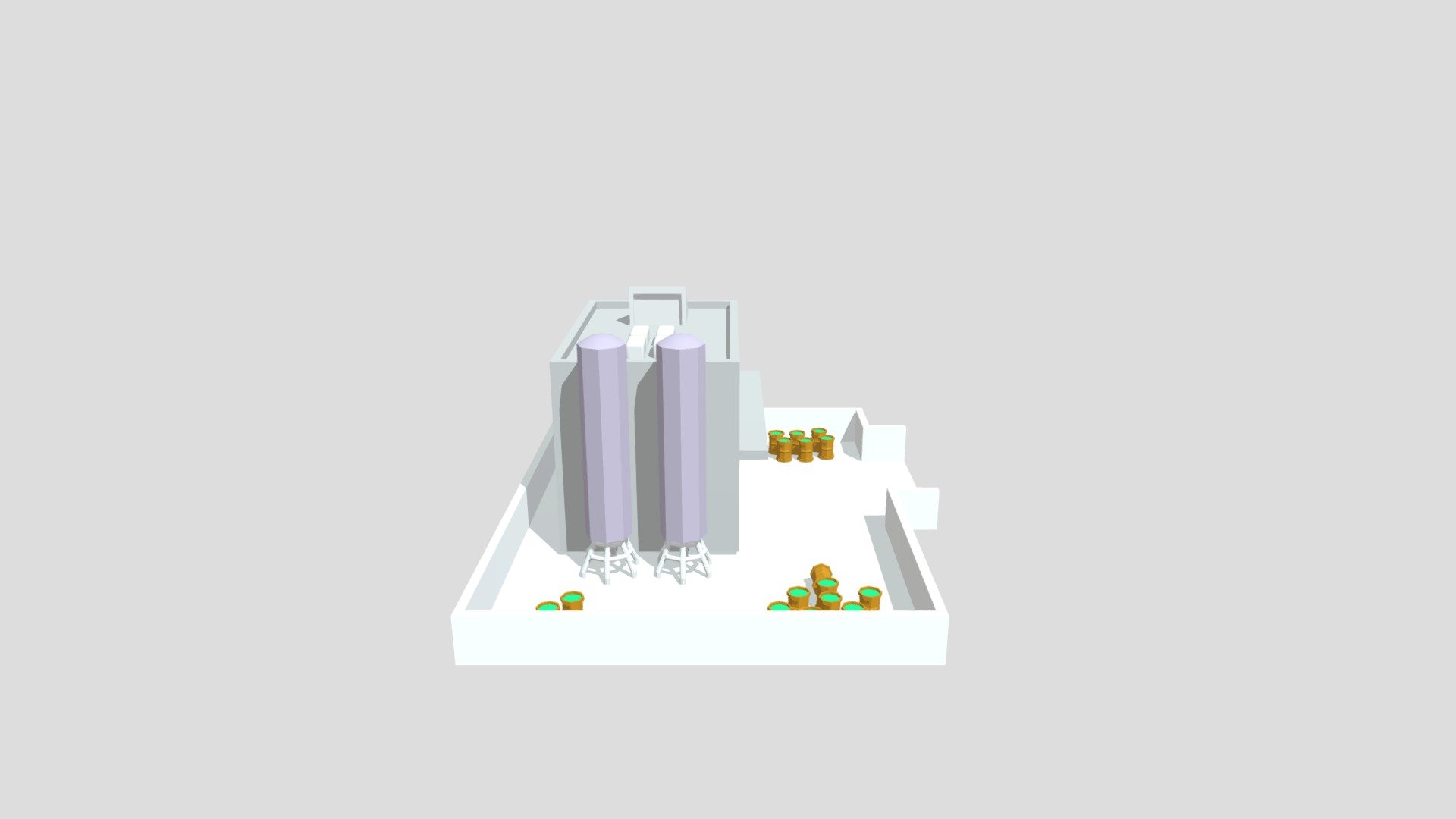 Low-Poly Factory Scene