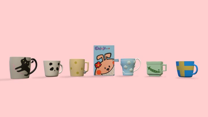 Cup collection - Anohana fanart 3D Model