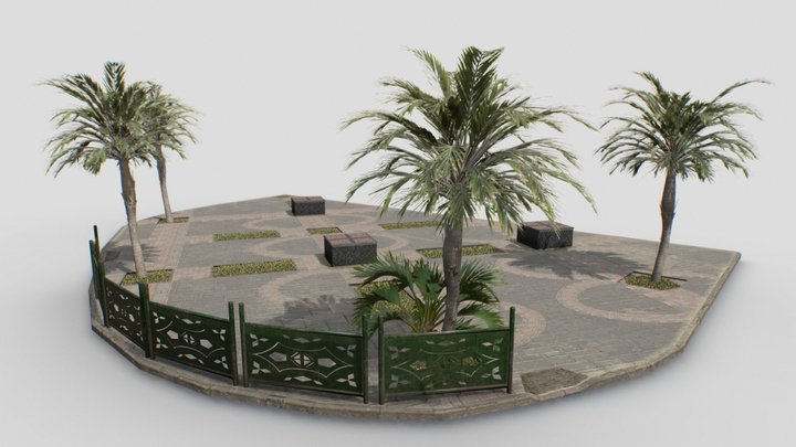Tranquil Oasis Park in Laayoune 3D Model 3D Model