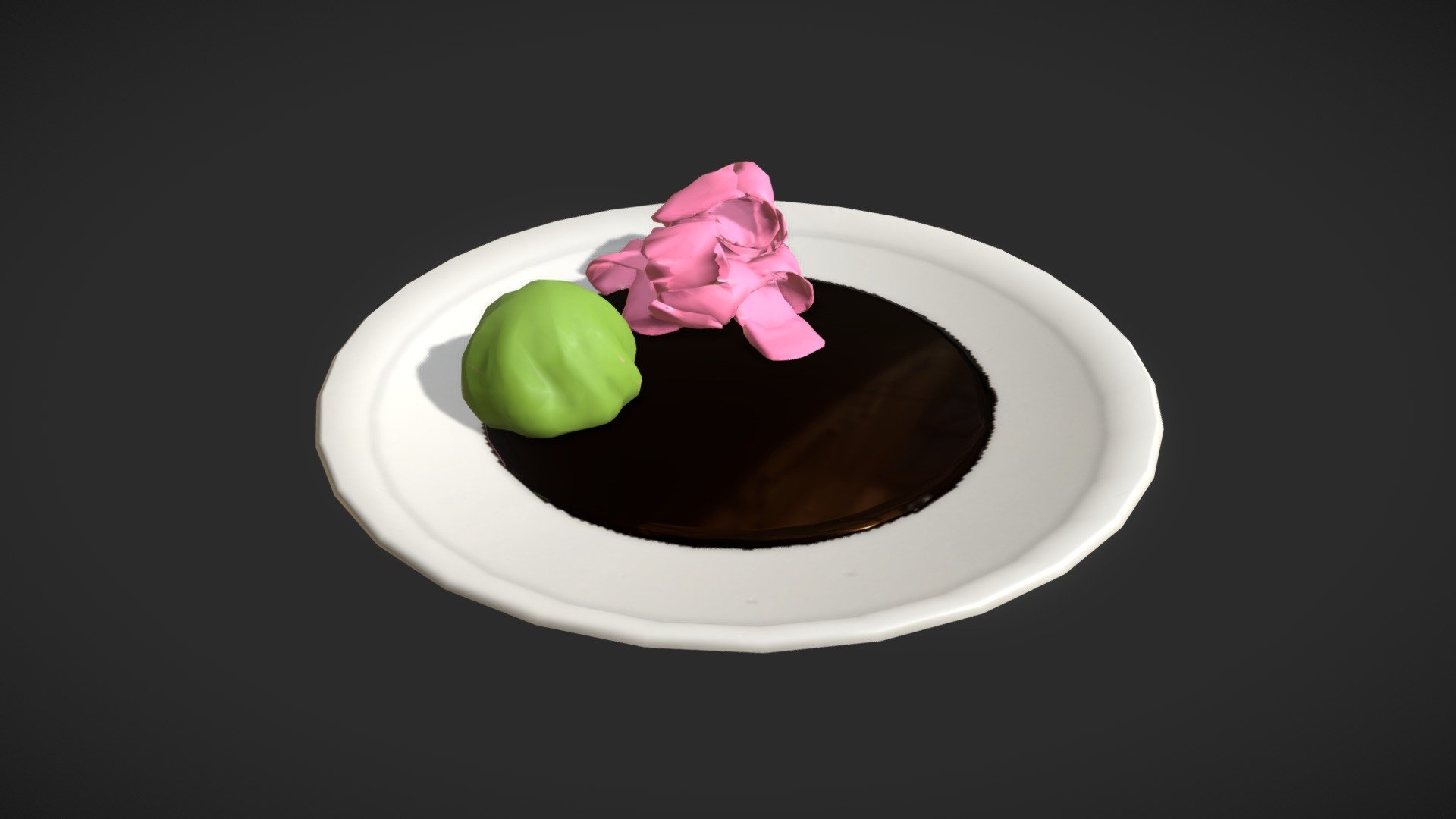 High Poly Sushi Sauce Set