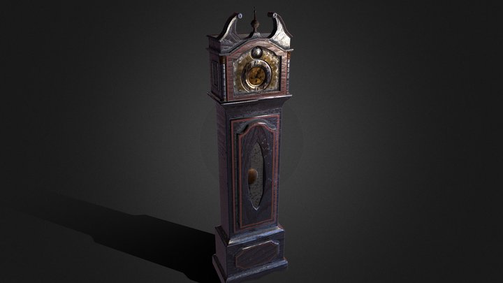 Spooky Grandfather Clock 3D Model