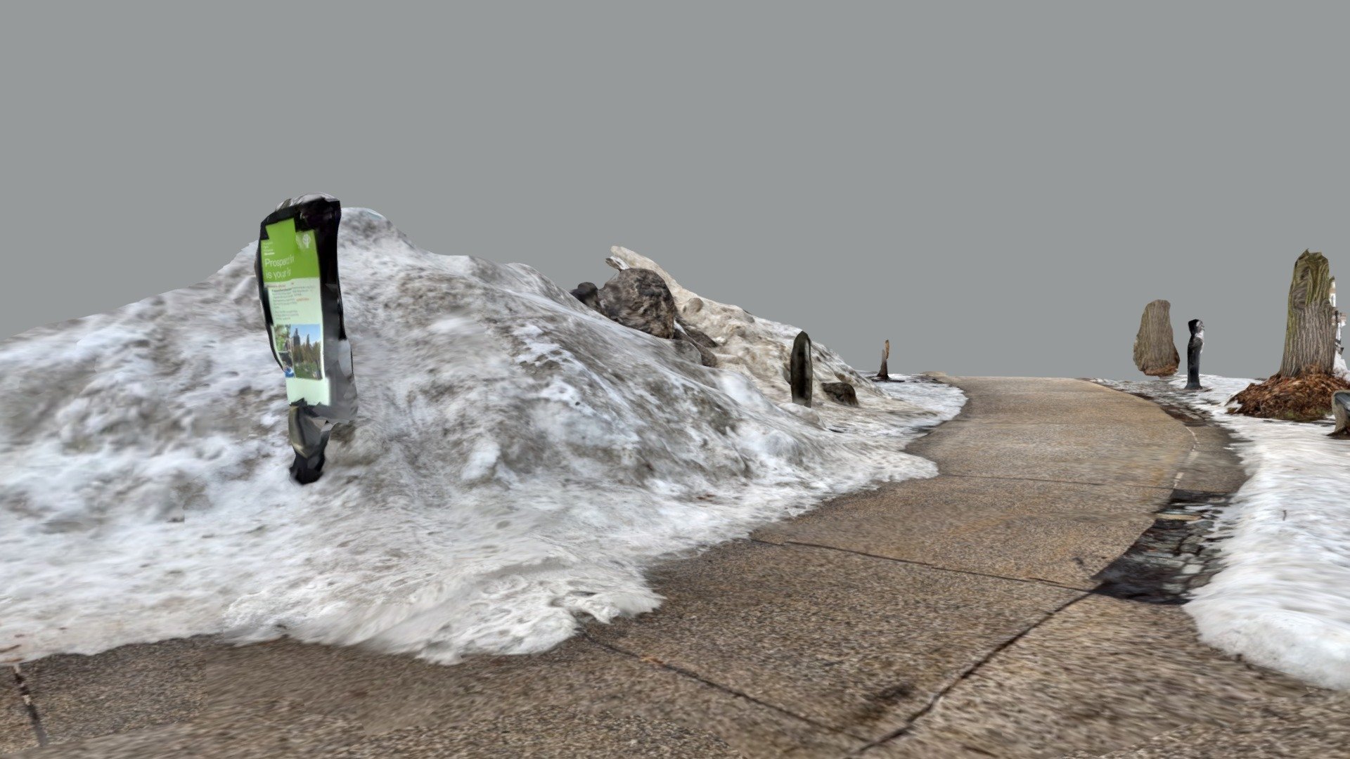 Snow mound outside Prospect Park entrance.