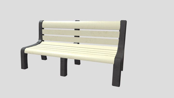 Plastic park bench 3D Model