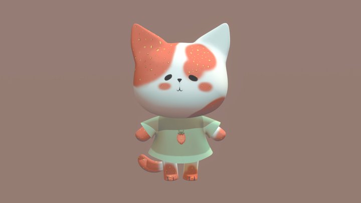 Strawberry cat 3D Model