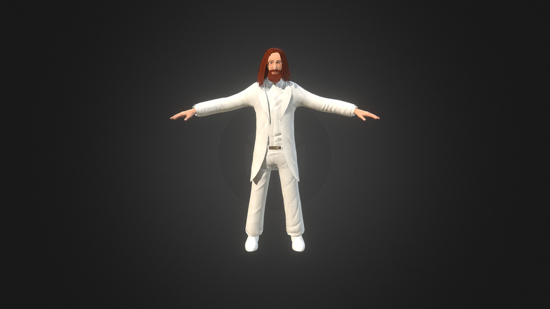 3D model John Lennon From Beatles Band - This is a 3D model of the John Lennon From Beatles Band. The 3D model is about a man in a white suit.