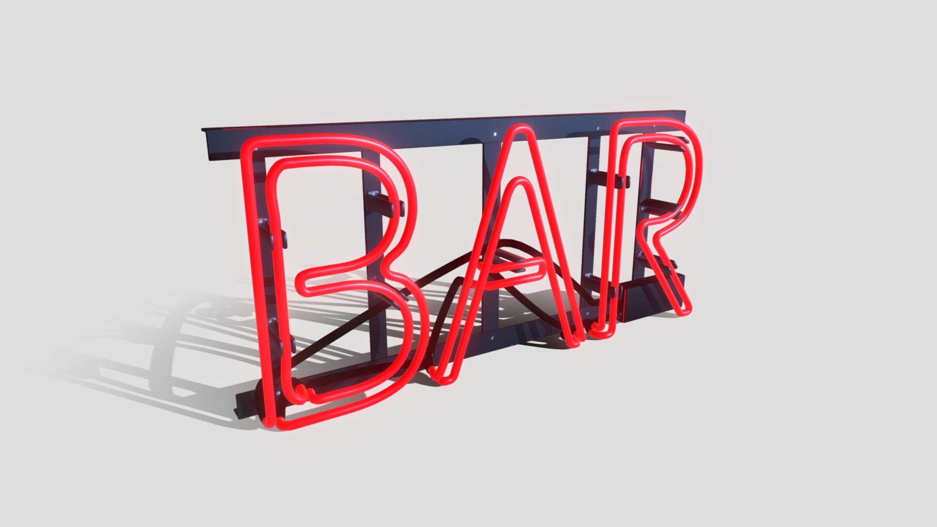 Neon Bar Sign Buy Royalty Free 3D model by kambur [a869ca1
