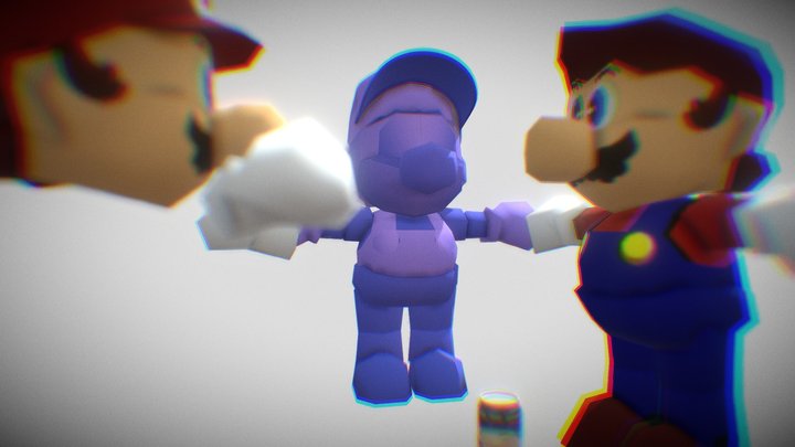 3 Marios fight to get a can of capybara 3D Model