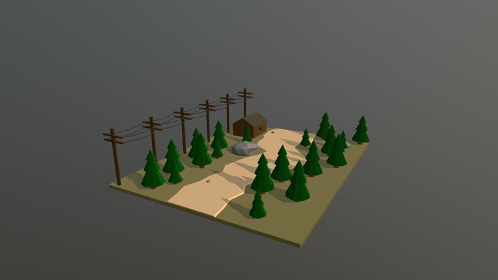 Cenário floresta 3D Model