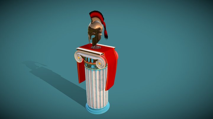Corinthian Helmet on a Ionic column 3D Model