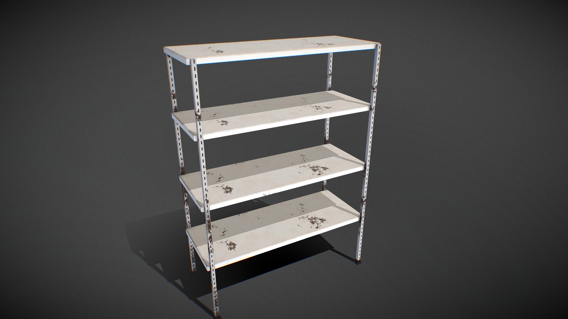 3D model Warehouse Shelf - This is a 3D model of the Warehouse Shelf. The 3D model is about a white box with a metal frame.