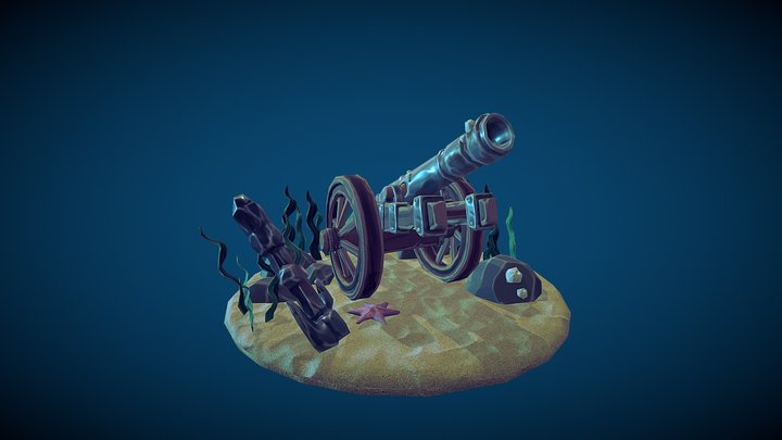 { Student Work } Sunken artillery cannon 3D Model