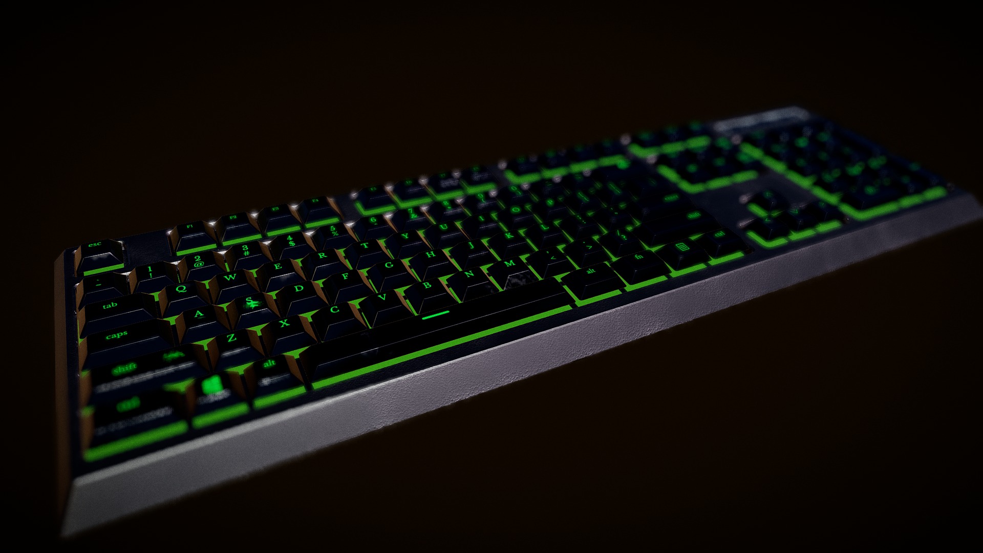3D model LED Keyboard - This is a 3D model of the LED Keyboard. The 3D model is about a close-up of a keyboard.
