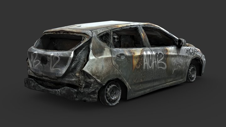 Protest Car (Gameready From Scan) 3D Model