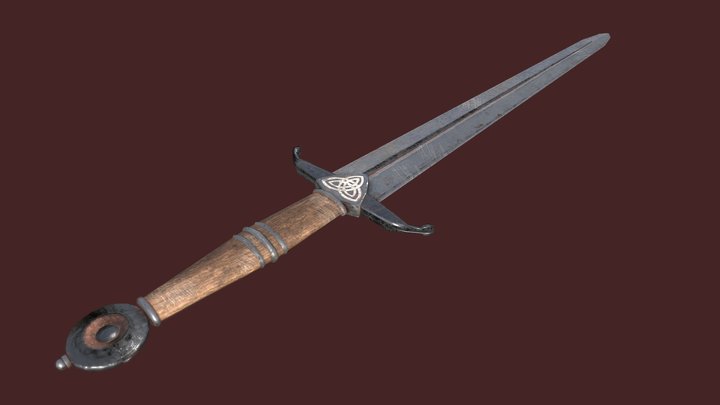 Oblivion Steel short sword 3D Model