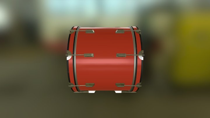 Bass Drum Textured 3D Model