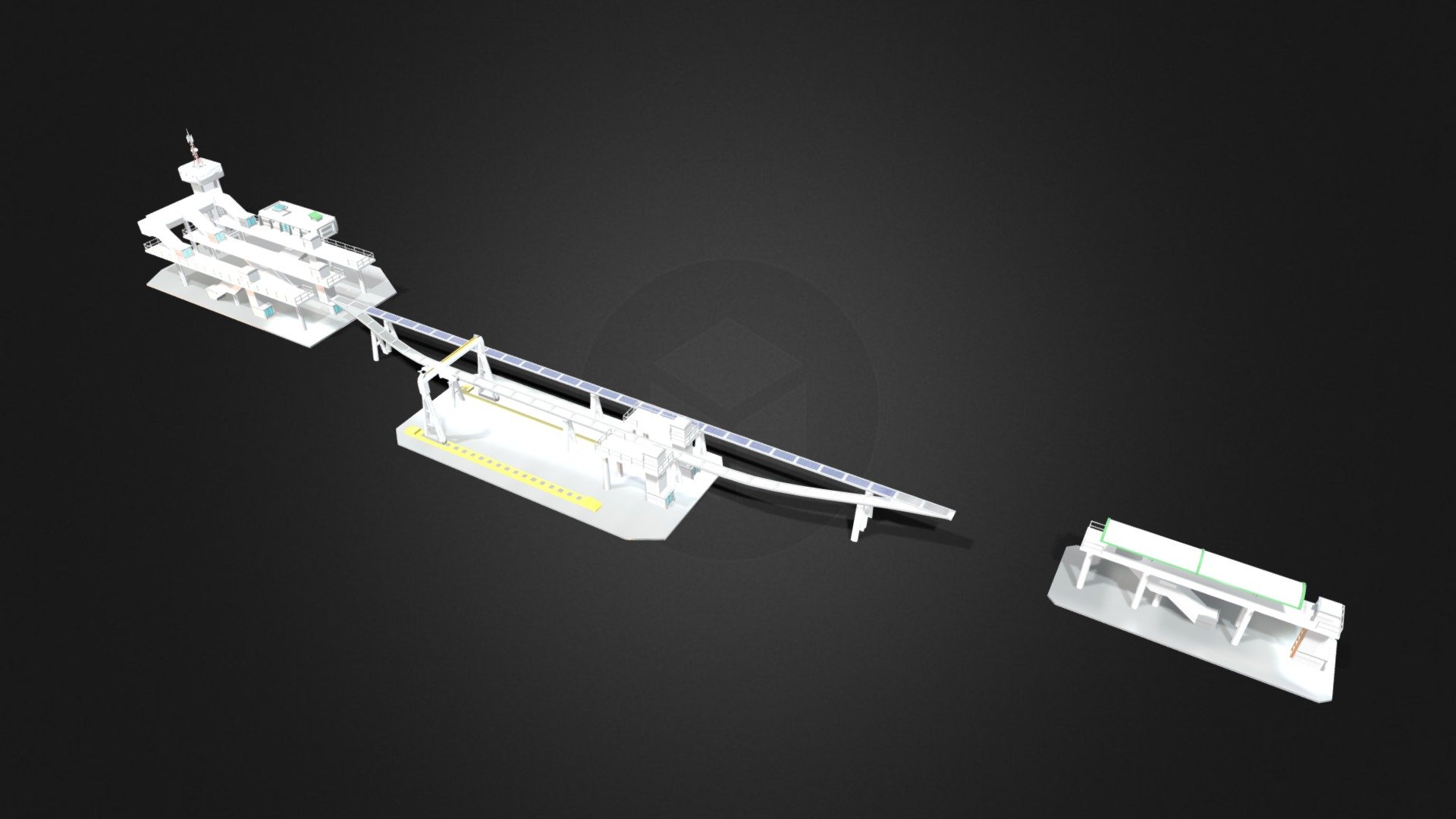 Low poly Train Station