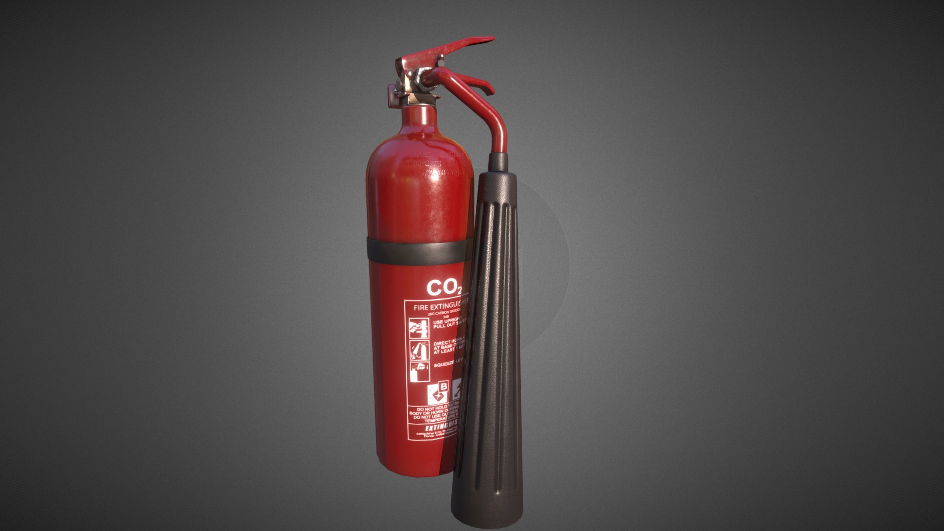 3D model Lowpoly Extinguisher - This is a 3D model of the Lowpoly Extinguisher. The 3D model is about a red fire extinguisher.