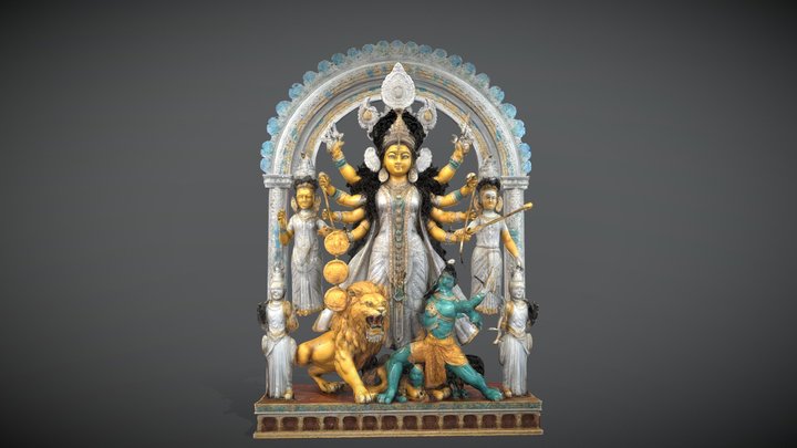 Durga Puja Sculpture 3D Model