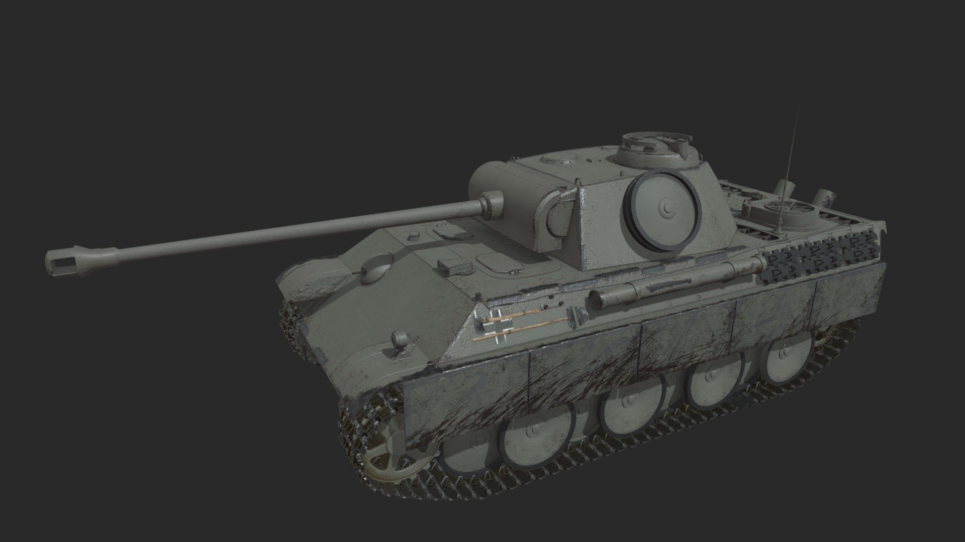 Panther A Panzerkampfwagen V Panzer Militär unbemalt 3DDruck Wehrmacht 1:87 1:72 