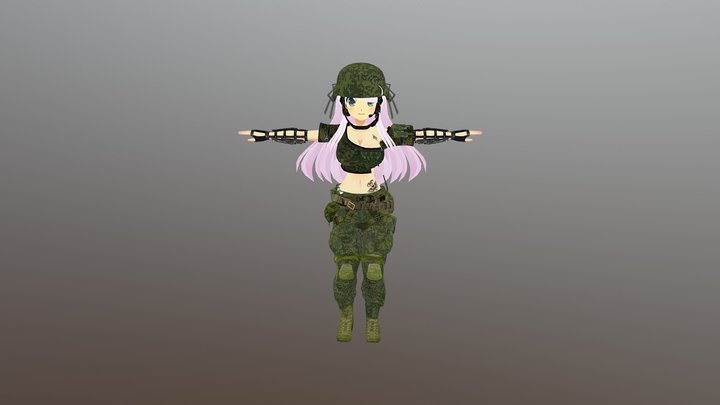 Аниме солдат для VRCHAT – Free 3D Model STL