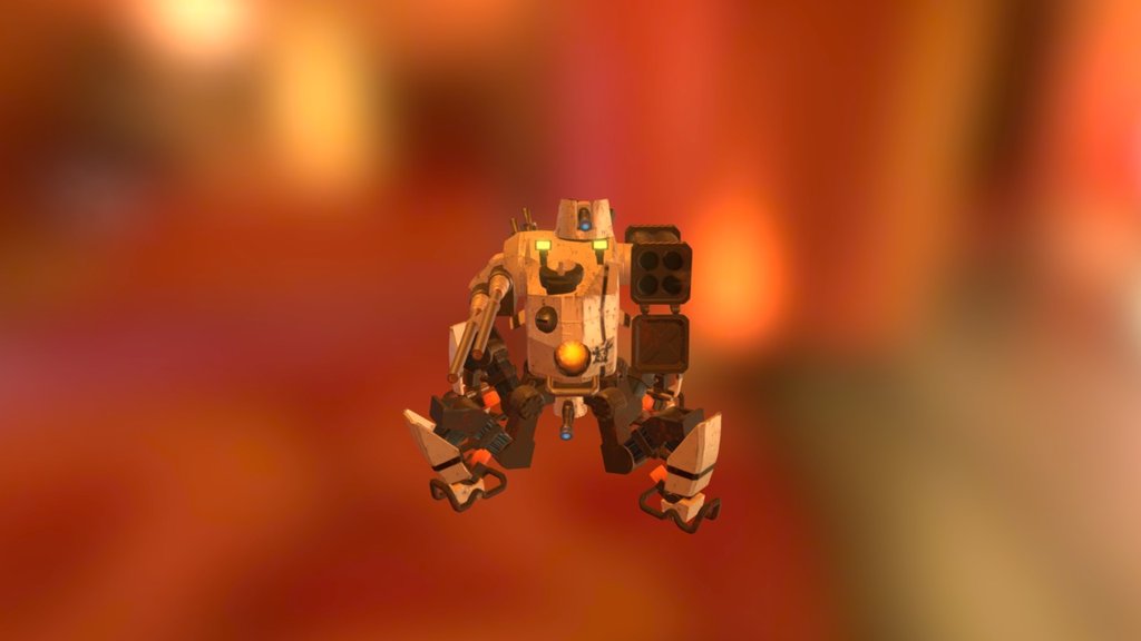 Mecha boss - walking - 3D model by elykk [a87b7f1] - Sketchfab