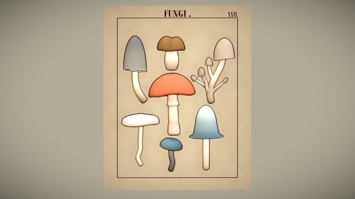 Mushroom Poster 3D Model