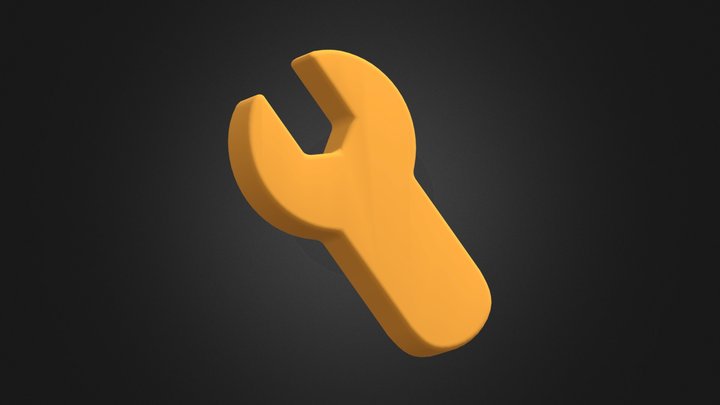 Cute Low Poly Wrench 3D Model