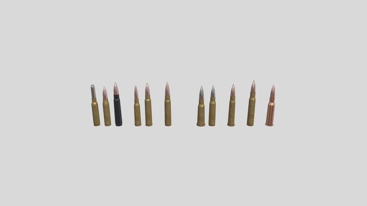 WW2 Rifle Ammo Pack 3D Model