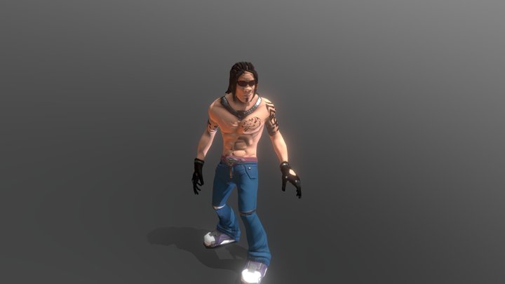 Muscular Short Thug -  Low poly game ready – Free 3D Model STL