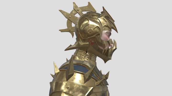 Golden Bone-Armored Knight 3D Model