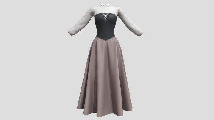 Princess Aurora Briar Rose Clothes 3D Model