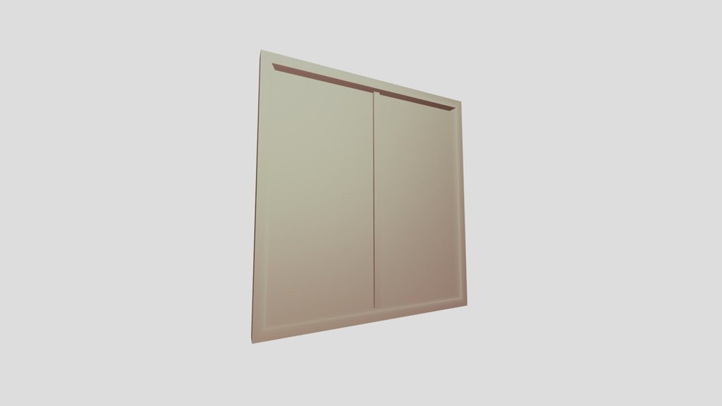 White Low Poly Double Door Frame