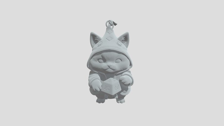 Portachiavi dungeon master gattino 3D Model