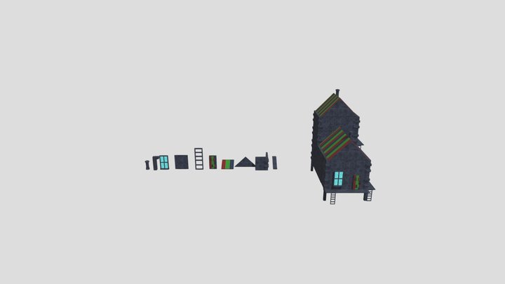 Survival Shelter Modular Pack 3D Model