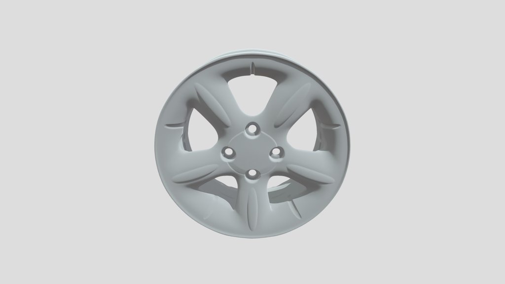 Five-spoke silver alloy wheel