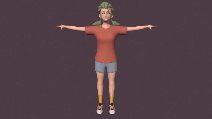 Girl casual 3D Model