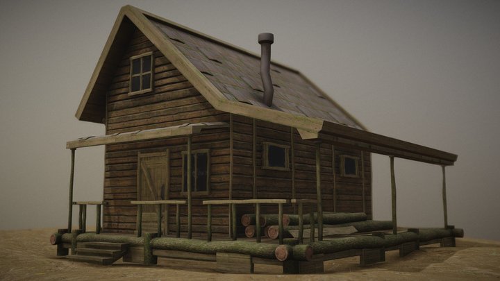 Wood Cabin 3D Model