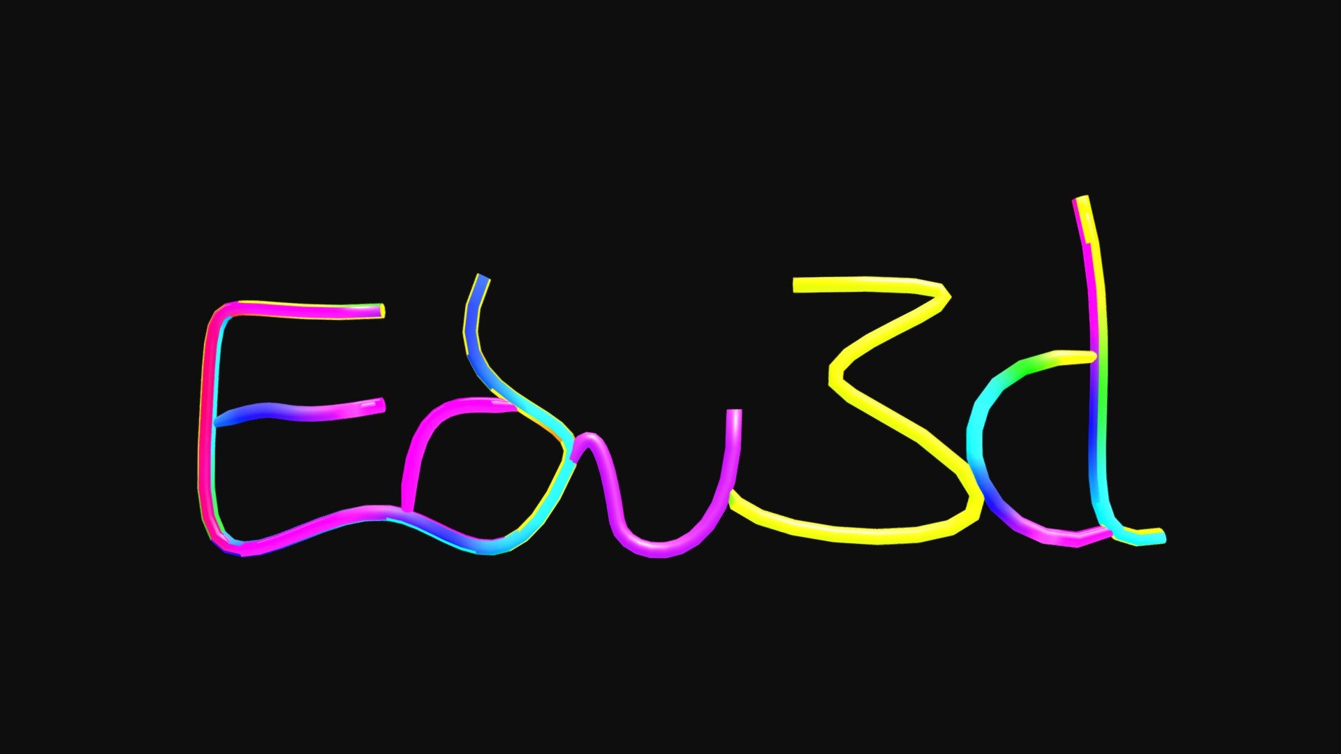 Edu3d logo neon light