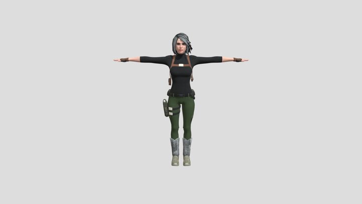 Soldier women V2 3D Model