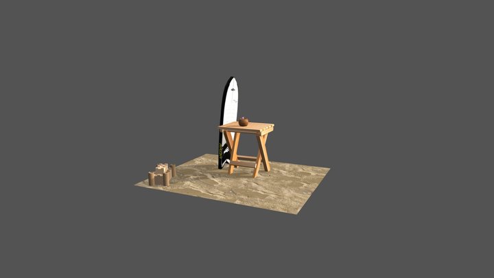 By The Ocean - 3 Simple props 3D Model